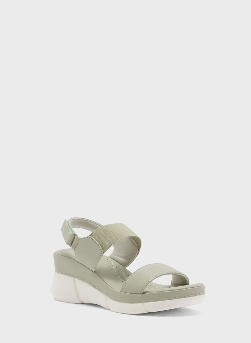 Vincci Multi Strap Mid Heel Wedge Sandals