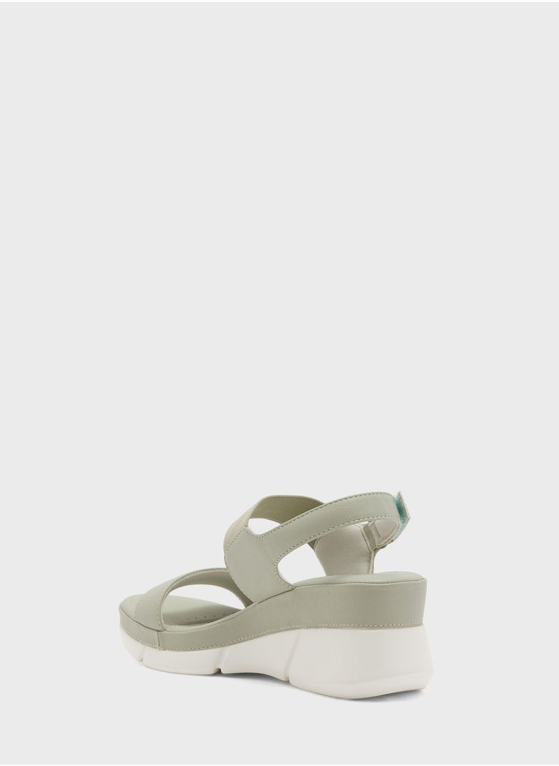 Vincci - Multi Strap Mid Heel Wedge Sandals - Image 1