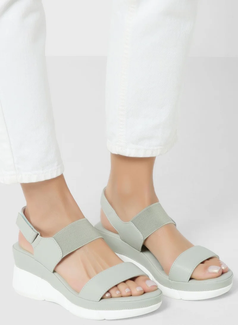 Vincci Multi Strap Mid Heel Wedge Sandals
