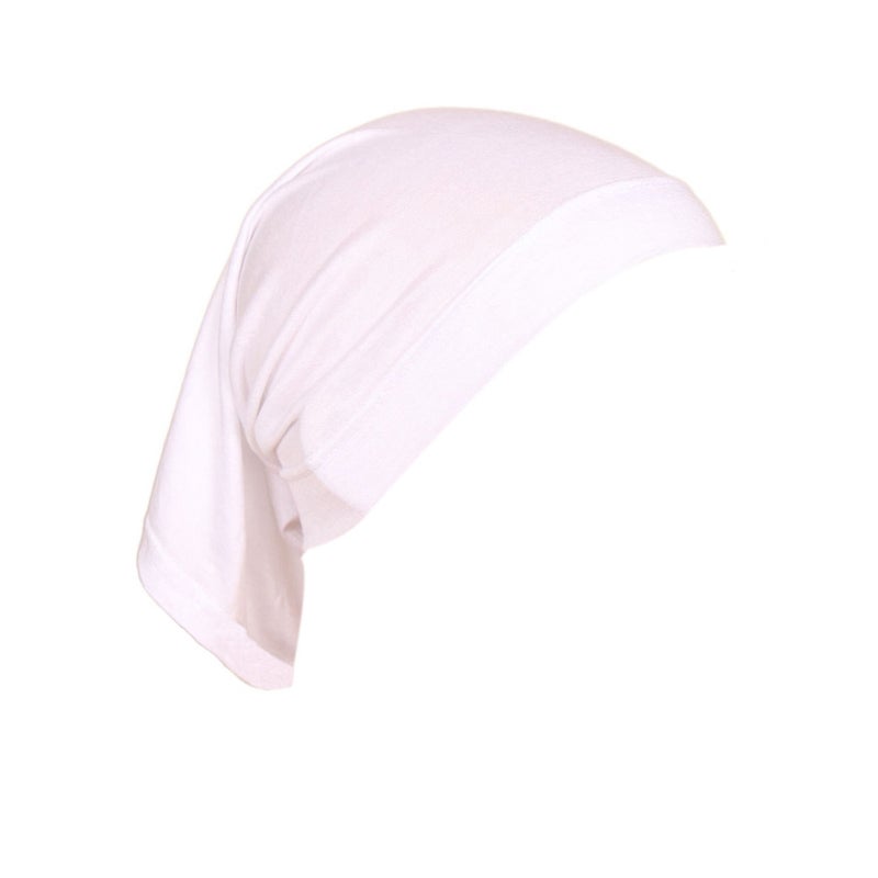 Modal Solid Color Malaysia Beanie Womens Cotton Neck Scarf Cap 9# White 