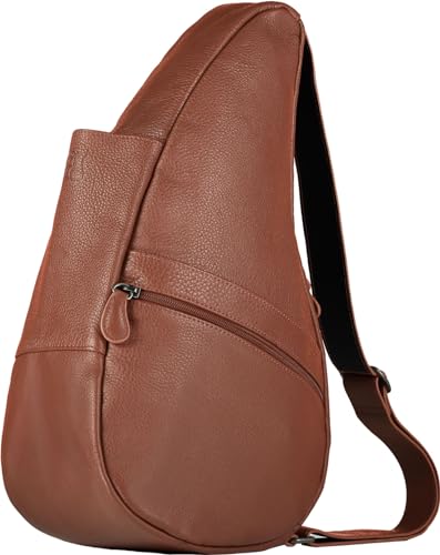 AmeriBag 19" Full-Grain Leather Healthy Back Bag Ergonomic Crossbody Sling for Everyday Use, Travel & Walking Comfort (Chestnut) - Image 4