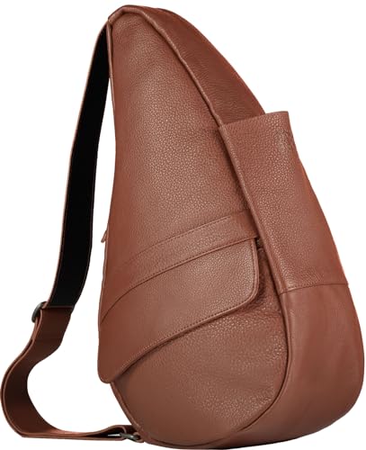 AmeriBag 19" Full-Grain Leather Healthy Back Bag Ergonomic Crossbody Sling for Everyday Use, Travel & Walking Comfort (Chestnut) - Image 1