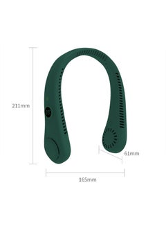 HaveDream LED Digital Display Neck Hanging Fan, Outdoor Sports Student USB Bladeless Turbine Silent High Wind Power Mini Fan-Green  - Image 5