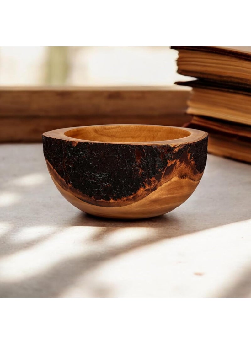 UNIMAPLE WITH U UNIMAPLE Acacia Wooden Multipurpose Serving Bowl for Breakfast Snacks Soup Serveware Fruits Bowls for Serving Home Decor Brown 8 Inch  - Image 1