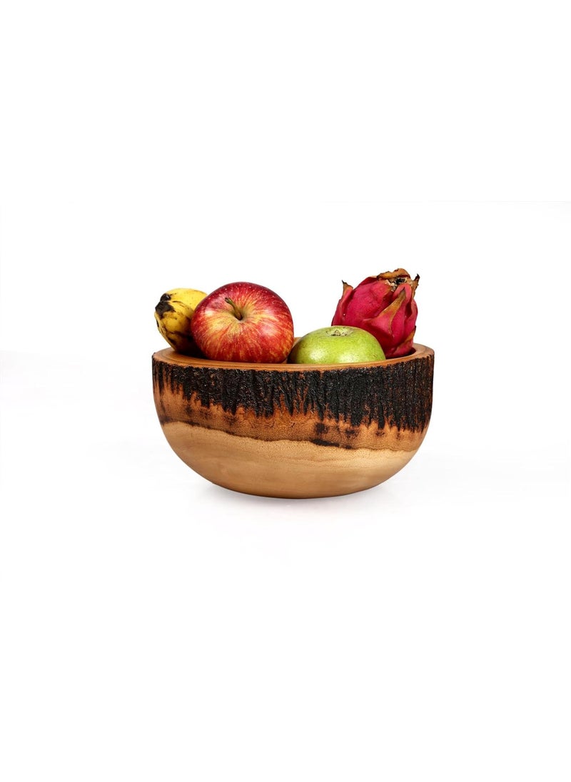 UNIMAPLE WITH U UNIMAPLE Acacia Wooden Multipurpose Serving Bowl for Breakfast Snacks Soup Serveware Fruits Bowls for Serving Home Decor Brown 8 Inch  - Image 4