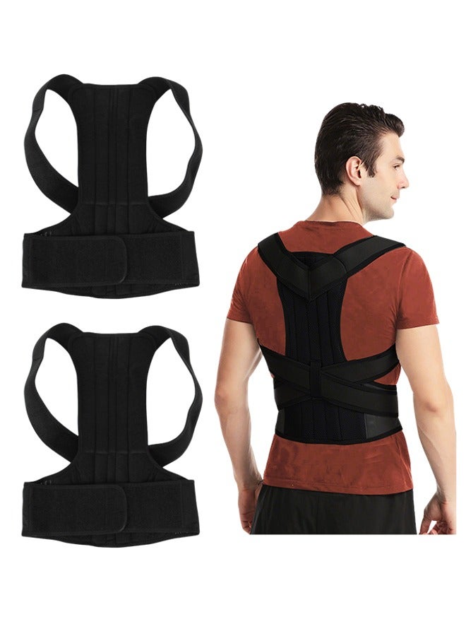 2PCS Back Brace Posture Corrector for Women Men,Adjustable Lumbar Support Belt for Pain Relief, Spine Alignment and Improved Posture,XL - Image 1