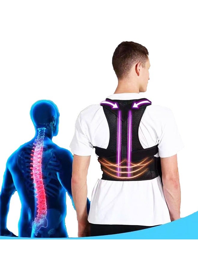 2PCS Back Brace Posture Corrector for Women Men,Adjustable Lumbar Support Belt for Pain Relief, Spine Alignment and Improved Posture,XL - Image 2
