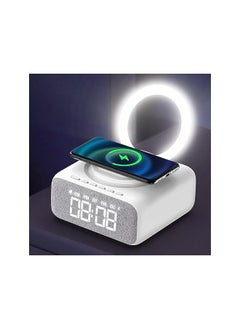 Clock Radio Bedside Alarm Clock With Bluetooth Speaker Dimmable Led Display Super Fast Wireless Charger Station Usb Charging Port Fm Radio Alarm Clock With Night Light And Stand