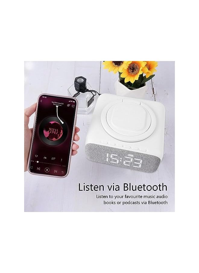 Generic - Clock Radio Bedside Alarm Clock With Bluetooth Speaker Dimmable Led Display Super Fast Wireless Charger Station Usb Charging Port Fm Radio Alarm Clock With Night Light And Stand - Image 1