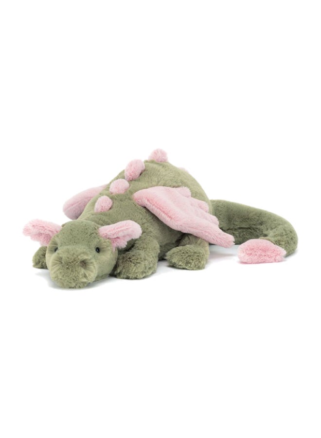 Jellycat Malachy Dragon – Soft Green Plush Dragon with Pink Wings & Spines – Large 50cm Cuddle Toy for Kids, Nurseries & Collectors - Image 1
