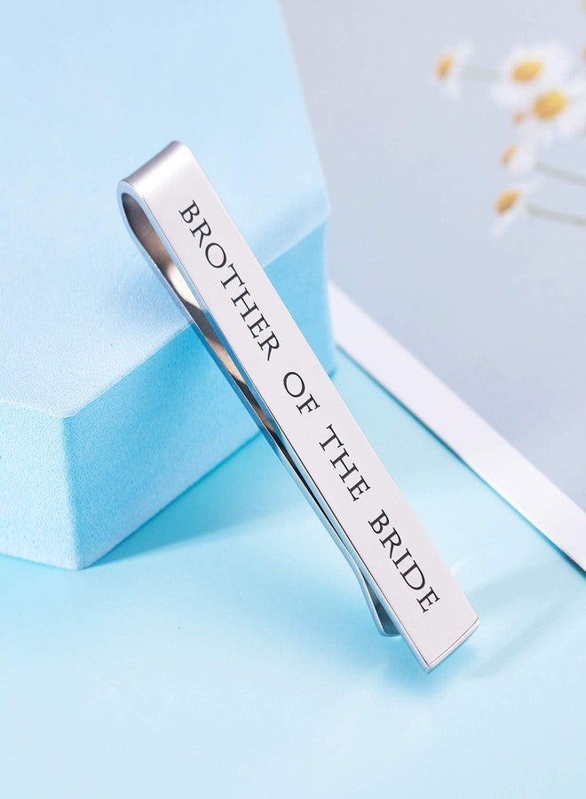 LParkin Wedding Gifts Brother Gifts Brother Of The Bride Man of Honor Groomsman Tie Clip Stainless Steel Polished Finish 2 Inches By 3/8 Inch (Brother of the Bride - Thank You) - Image 3