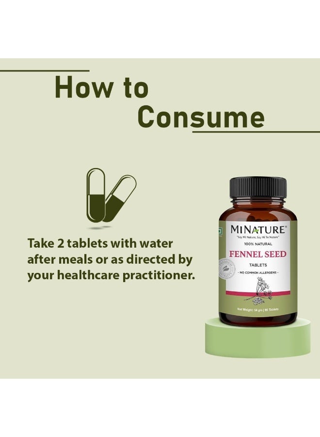 mi nature Fennel Seed Tablets (Saunf) | Variyali| Helps Digestive Harmony || Herbal plant based |90 Tablets 45 Day supply - Image 2