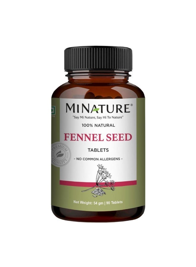 mi nature Fennel Seed Tablets (Saunf) | Variyali| Helps Digestive Harmony || Herbal plant based |90 Tablets 45 Day supply - Image 1