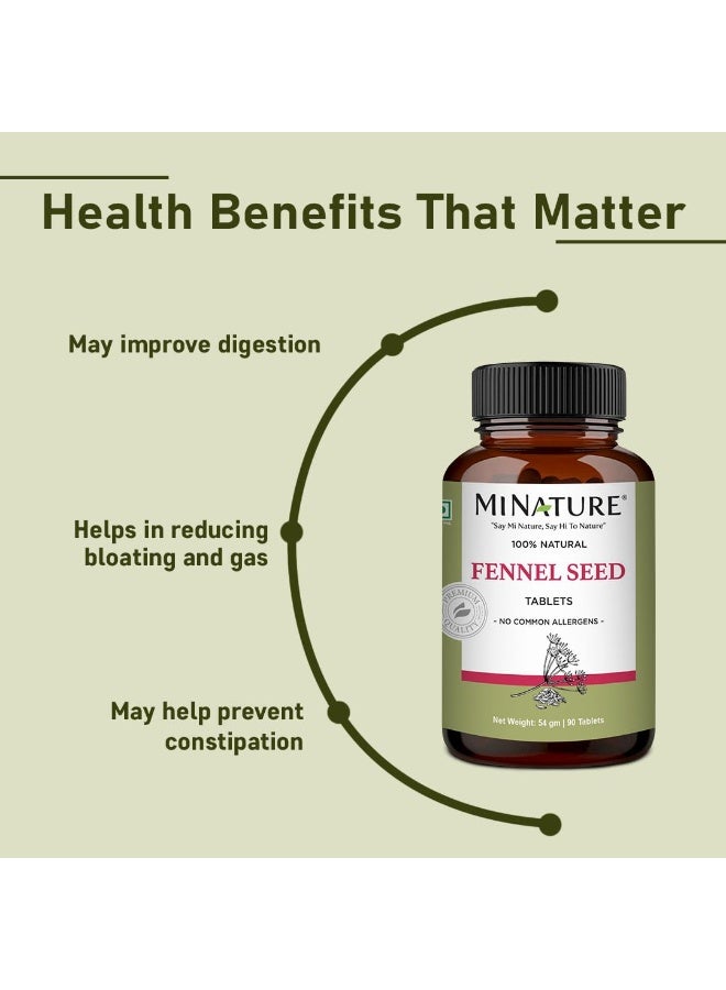 mi nature Fennel Seed Tablets (Saunf) | Variyali| Helps Digestive Harmony || Herbal plant based |90 Tablets 45 Day supply - Image 4