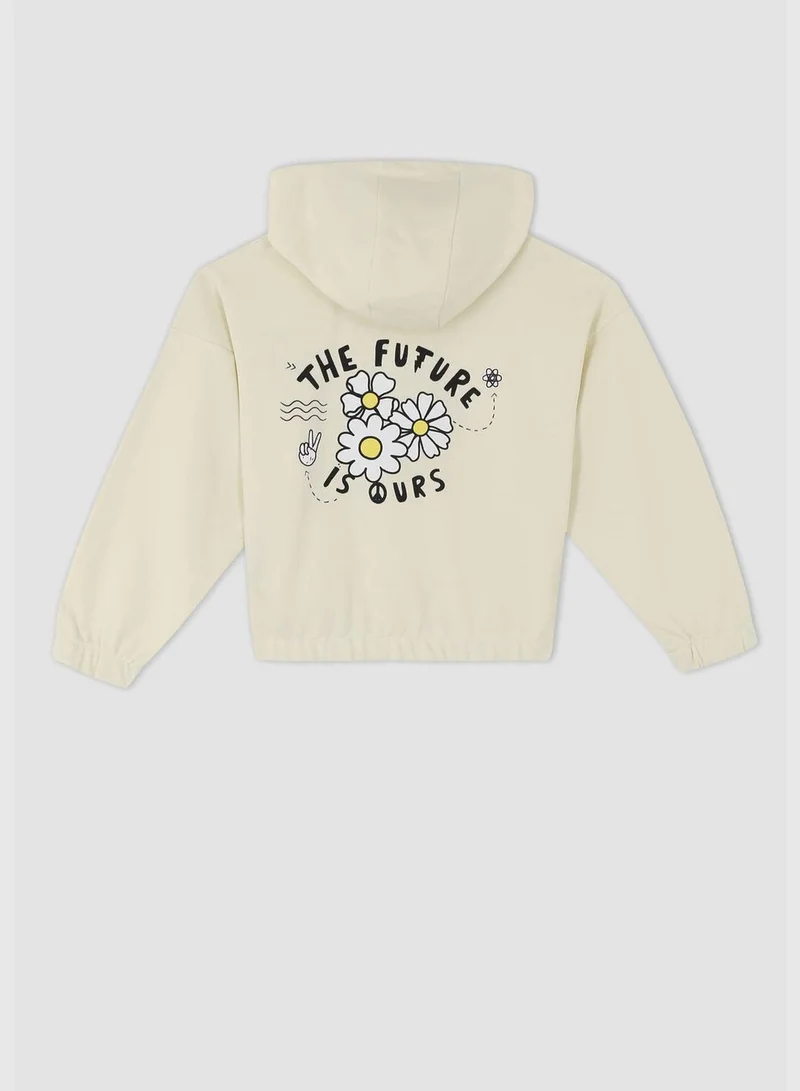 DeFacto Long Sleeve Smileyworld Printed Hooded Cardigan