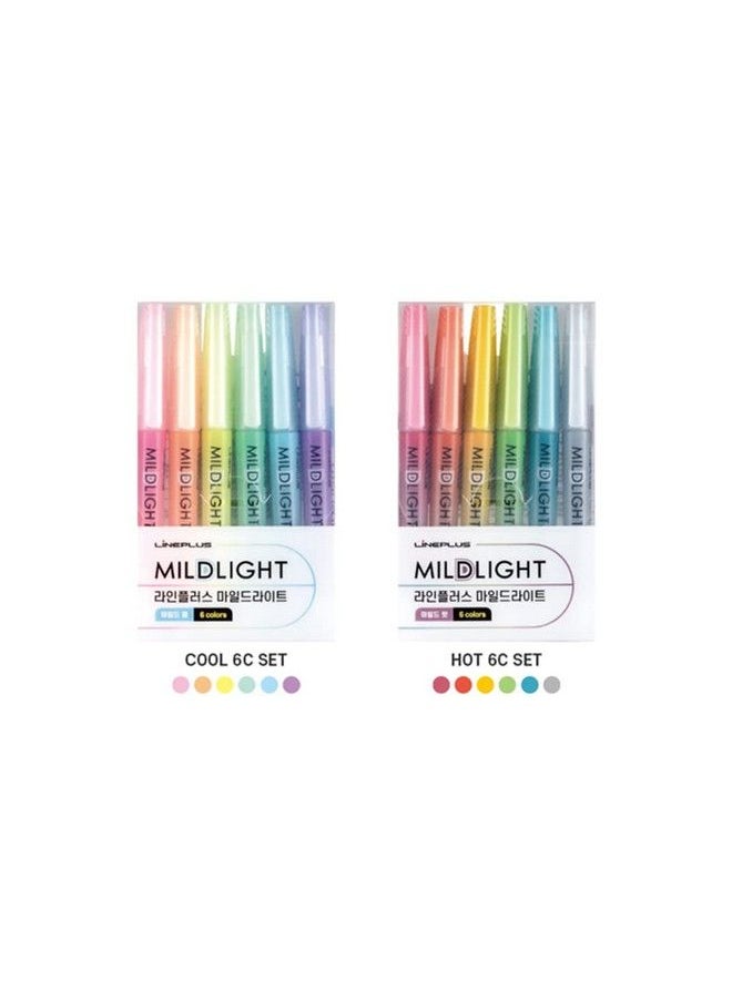 lineplus - Highlighter 6 Colors Set Mild Cool (4Mm Chisel Tip) - Image 1