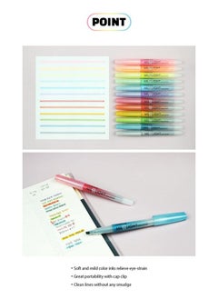 lineplus Highlighter 6 Colors Set Mild Cool (4Mm Chisel Tip)  - Image 4