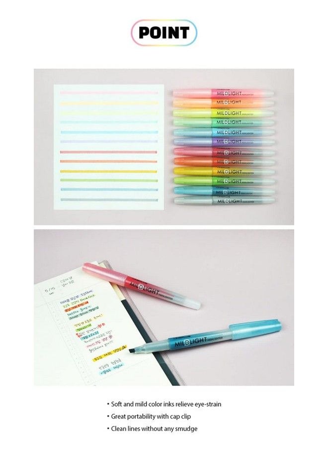 lineplus - Highlighter 6 Colors Set Mild Cool (4Mm Chisel Tip) - Image 1