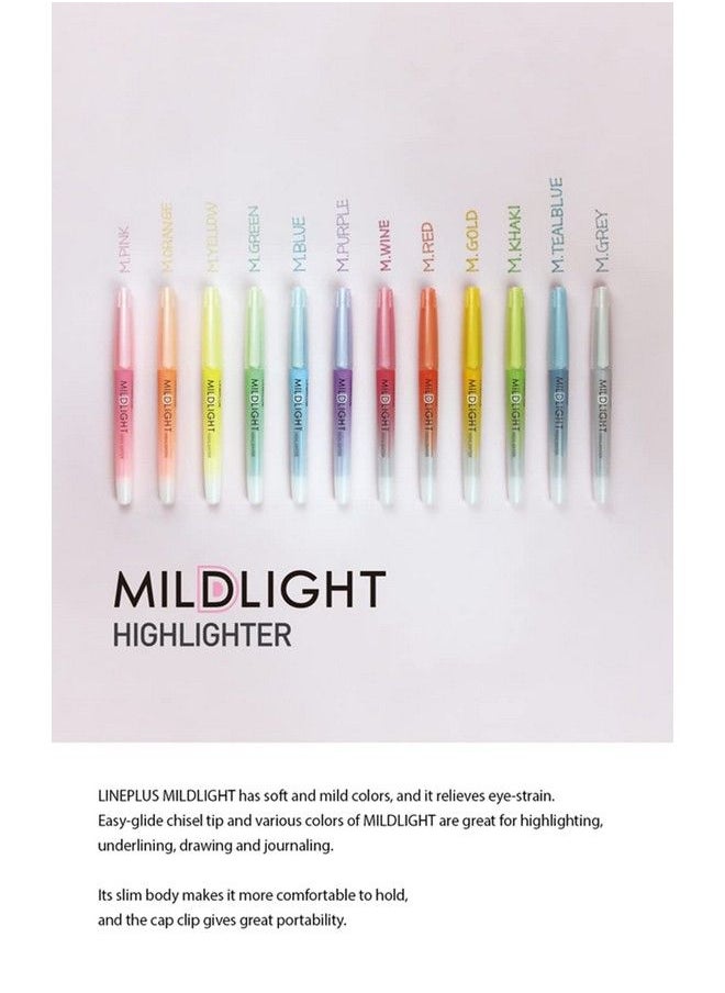 lineplus - Highlighter 6 Colors Set Mild Cool (4Mm Chisel Tip) - Image 1