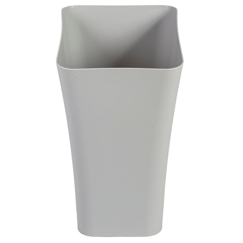 Clorox Textura Slim Trash Can - 3.1 Gallon Small Waste Basket For Narrow Spaces - Skinny Plastic Garbage Bin For Bathroom  Bedroom  Or Office  Grey - Image 2