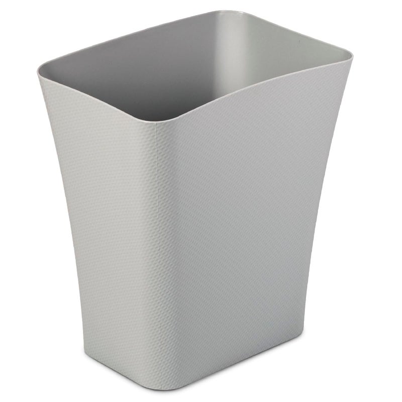 Clorox Textura Slim Trash Can - 3.1 Gallon Small Waste Basket For Narrow Spaces - Skinny Plastic Garbage Bin For Bathroom  Bedroom  Or Office  Grey - Image 1