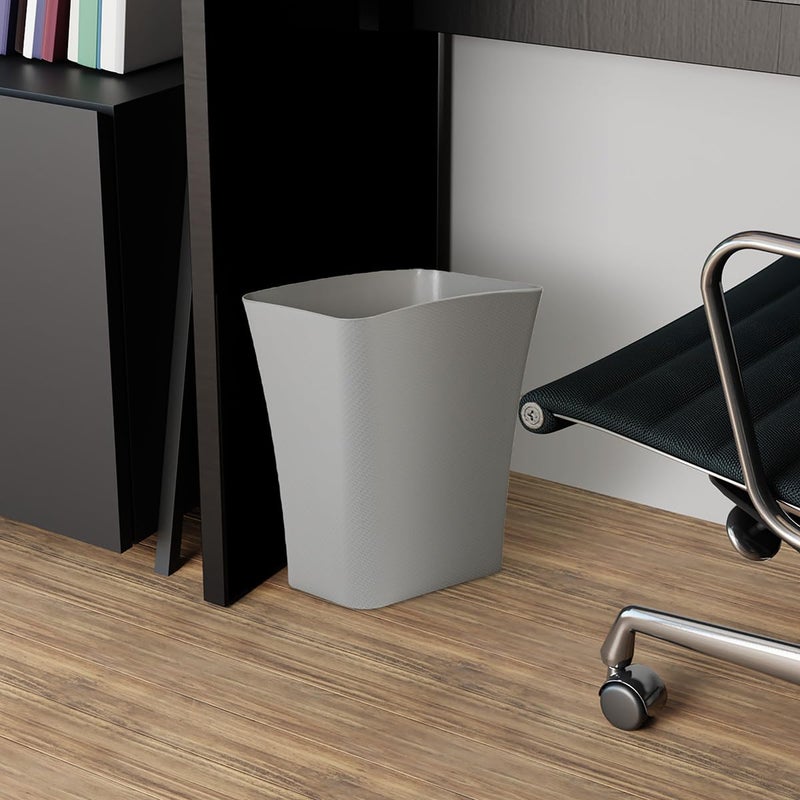 Clorox Textura Slim Trash Can - 3.1 Gallon Small Waste Basket For Narrow Spaces - Skinny Plastic Garbage Bin For Bathroom  Bedroom  Or Office  Grey - Image 5