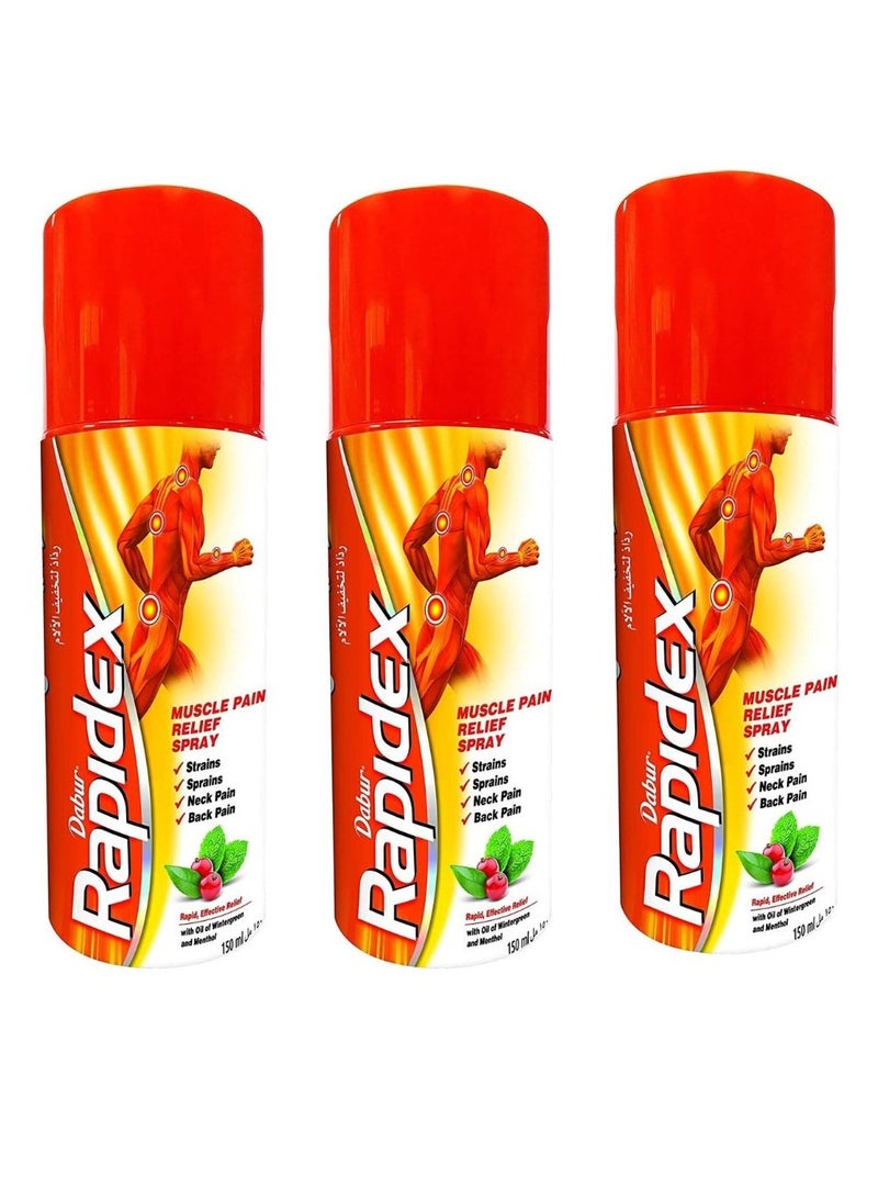 Dabur Rapidex Pain Spray 150 ml Pack Of 3 - Image 1