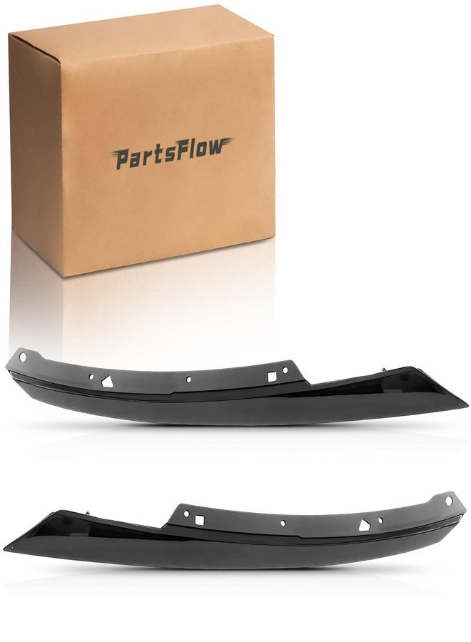 PartsFlow Grille Trim Compatible With 2016 2017 2018 Honda Civic Set of 2 Left Driver & Right Passenger Black Grille Trim - Image 1