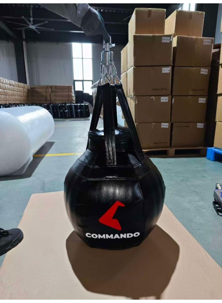كوماندو كيس ملاكمة دائري ثقيل بوزن 30 كجم - كيس احترافي دائري لتمارين البوكسينج، MMA، والمواي تاي - Image 2