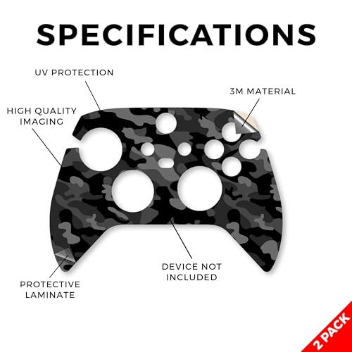Vision Signs & Graphics Skin Compatible with Microsoft Xbox Series X|S Controller (2 Pack) - Black Camo - Premium 3M Vinyl Protective Wrap Decal Cover - Easy to Apply | Crafted in The USA by MightySkins - Image 3