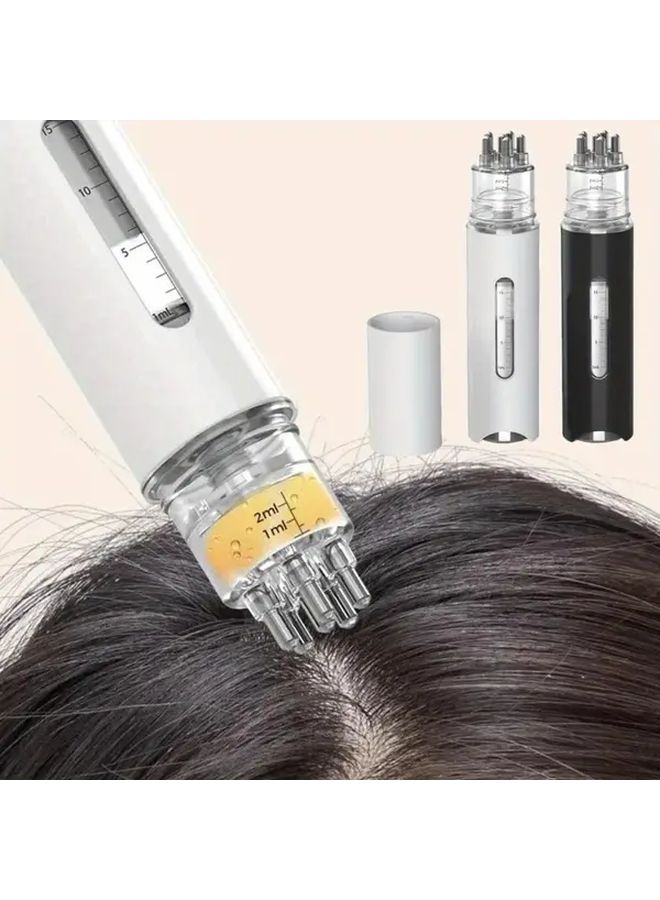 White Portable Scalp Massager Comb With Essential Oil Applicator Adjustable Liquid Guide Hair Growth Tool - Image 1