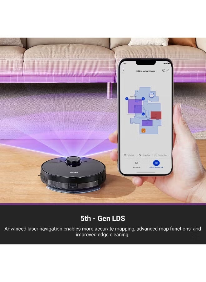 EUREKA 8000Pa Robot Vacuum Cleaner & Mop, 5th-Gen LDS Navigation, Multi-Floor Mapping, 180 Min Runtime, 3-in-1 Robotic Vacuum for Pet Hair, Carpet & Hard Floors, App Control (NER710) - Image 3