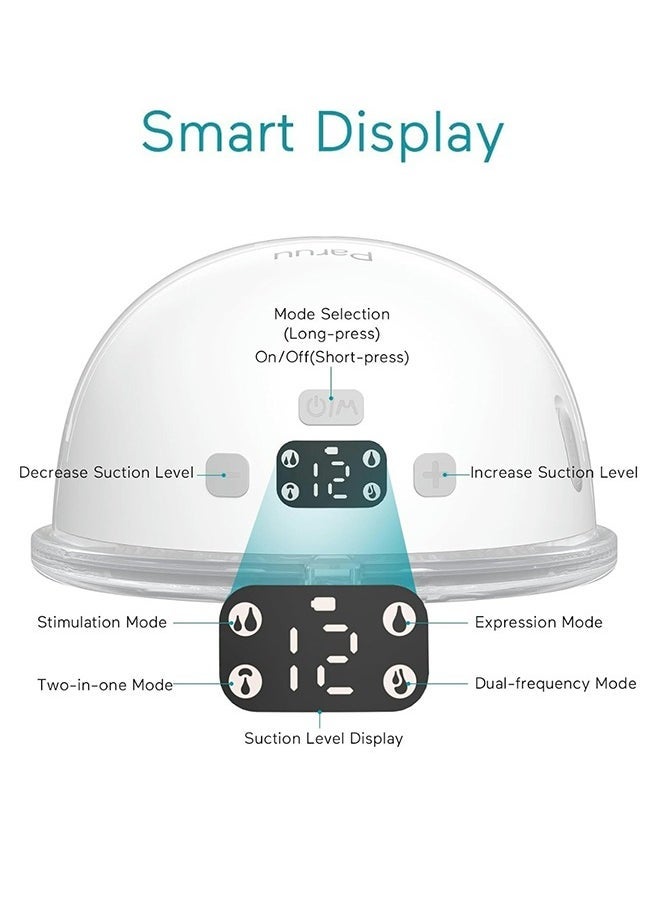 P16 Hands-Free Electric Wearable Breast Pump With Strong Suction, Low Noise, 4 Modes And 12 Levels, 19/21 MM Insert Accessories, 2 Pieces - Image 2