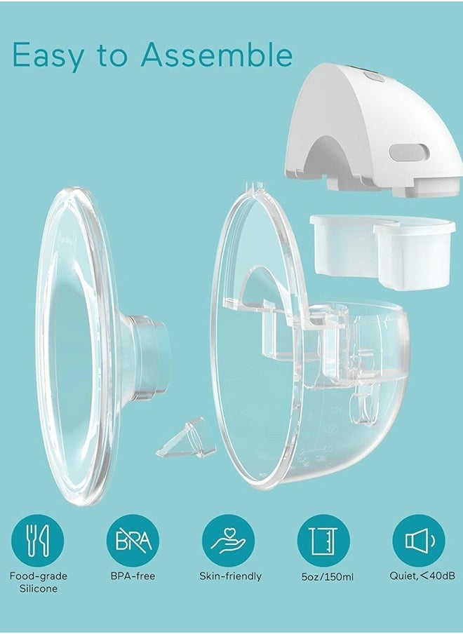 P16 Hands-Free Electric Wearable Breast Pump With Strong Suction, Low Noise, 4 Modes And 12 Levels, 19/21 MM Insert Accessories, 2 Pieces - Image 5