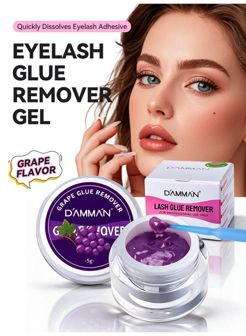 D'AMMA'N DAMMAN 5g Professional Grape Eyelash Glue Remover Gel, Safe and Easy to Use Lash Extension Adhesive Remover for Salon & DIY - Image 1