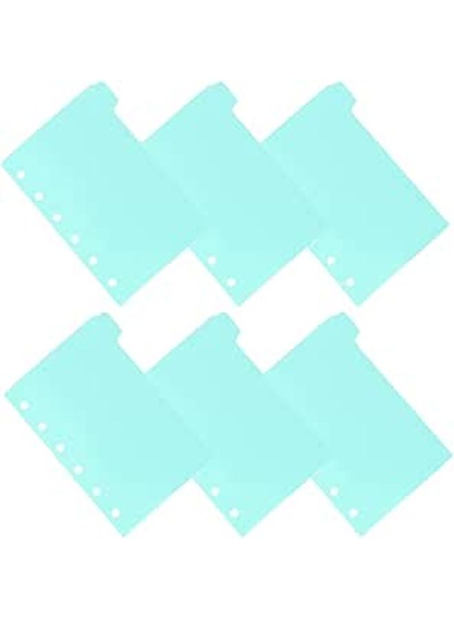 Mint Green 6 Sheet A7 Binder Dividers Refillable Planner Index Tabs For Organizer - Image 1