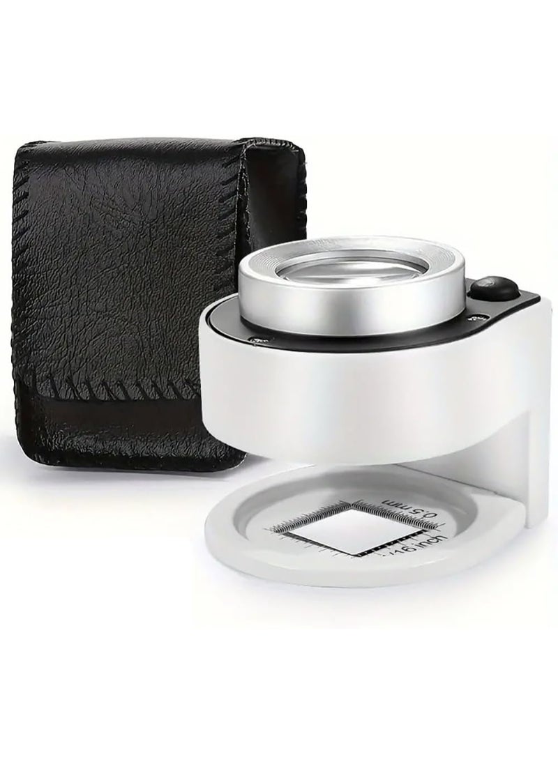 Rubik 10X Magnifier with 26MM Lens, 3 LED & 3 UV Lights, Magnifying Glass for Paper Currency, Calligraphy, Painting, Jewelry (White)  - Image 1
