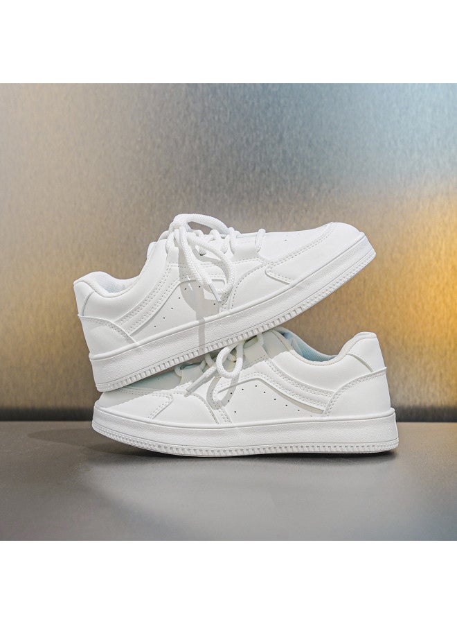 Children's Breathable White Shoes】kids' Casual Soft-sole Sports Sneakers, Unisex School Campus White Shoes For Boys And Girls - Image 5