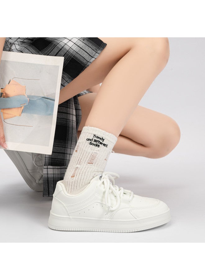 Children's Breathable White Shoes】kids' Casual Soft-sole Sports Sneakers, Unisex School Campus White Shoes For Boys And Girls - Image 3