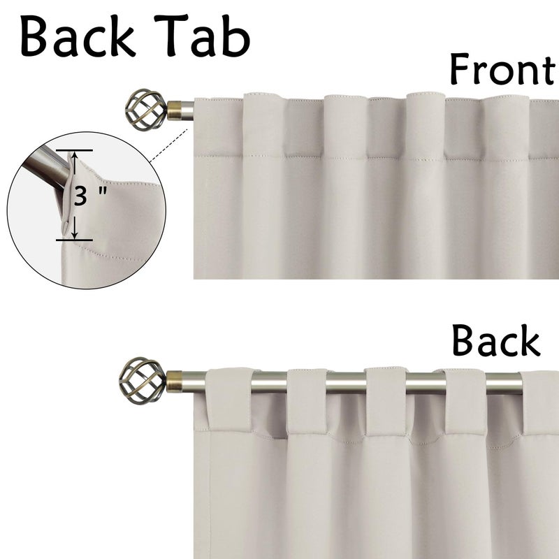 BGment Wide Blackout Curtains 63 inch - Rod Pocket and Back Tab Thermal Insulated Room Darkening Curtains for Living Room  70 x 63 Inch  Natural Camel  2 Window Panels - Image 3