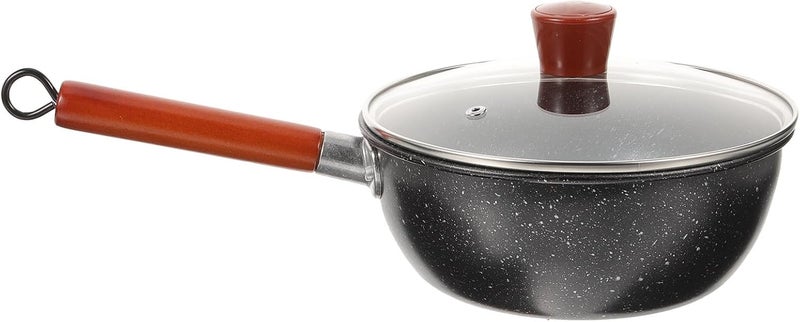 FRCOLOR Nonstick Small Saucepan with Lid 18cm Japanese Style Milk Melting Pot Multipurpose Cooking Pot for Home Kitchen - Image 1
