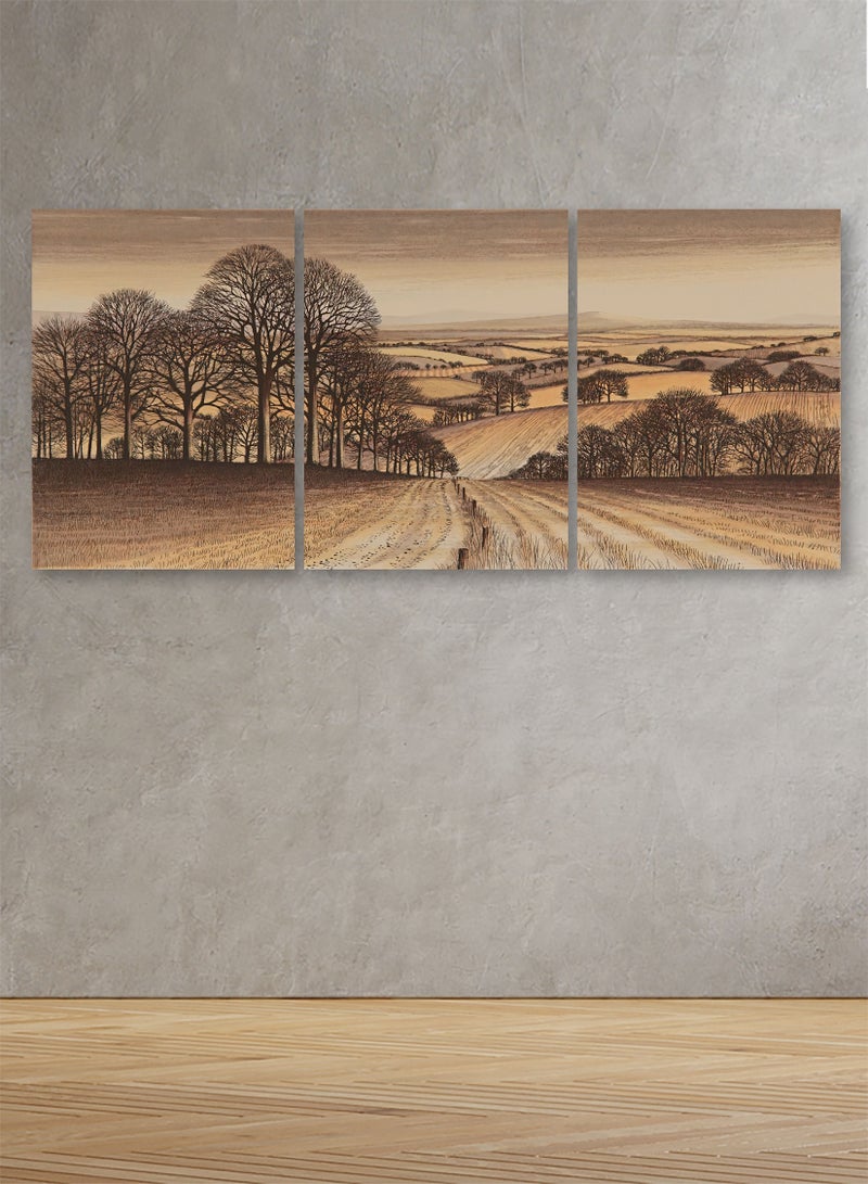 Marktna Decorative Wall Art Painting with a Nature Design, 3 Pieces, Size 120x60cm - Image 1