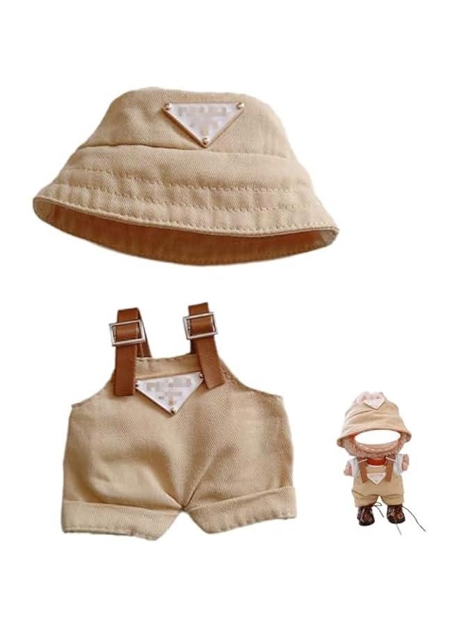 Arabest Clothes Set for Labubu Doll, Hat and Overalls Outfit Set for Labubu 17cm Accessories, Cute Stylish Clothing Suit for Doll Dress up (Style C)  - Image 1