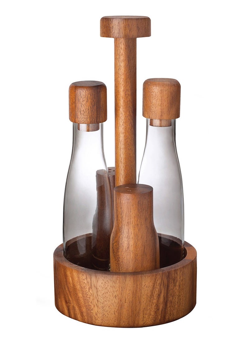 BILLI Wooden Cruet 5-Pieces Set - Image 1