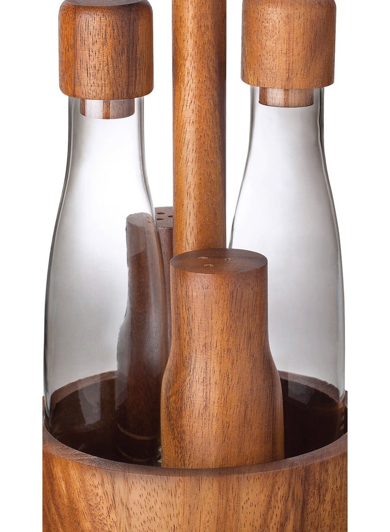 BILLI Wooden Cruet 5-Pieces Set - Image 3