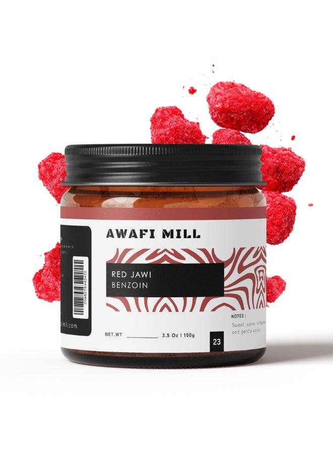 AWAFI MILL Red Jawi (Benzoin) Incense Resin 100g (3.5 Oz) | Luban Jawi “Red Gum Benjamin” from Styrax spp. - Image 1