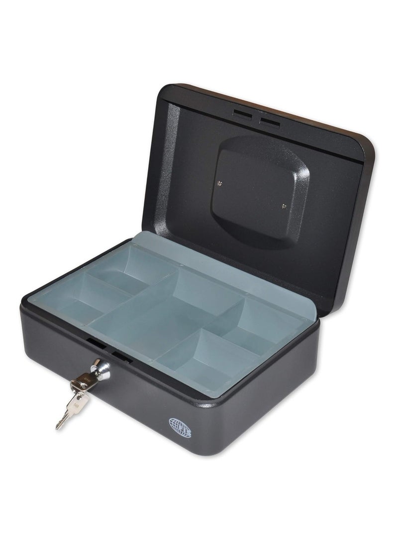 FIS Cash Box with Key 10 Inch, Matt Finish Black Color - FSCPTS0025BK - Image 2