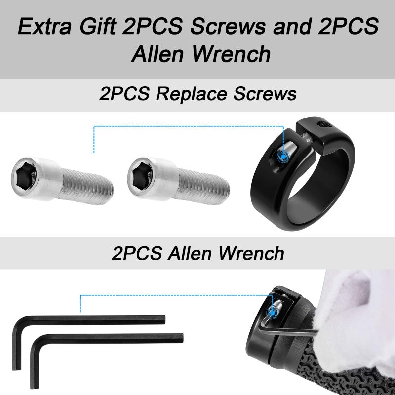 Hapleby Premium Bike Handlebar Grips, Single Lock-on Professional Mountain Bicycle Handlebar Locking Grips with Anti-Slip, 2PCS Screw and 2PCS Allen Wrench for Free - Image 2