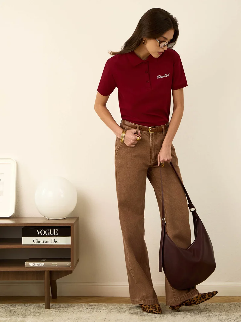 Lichi Kersey polo with embroidery