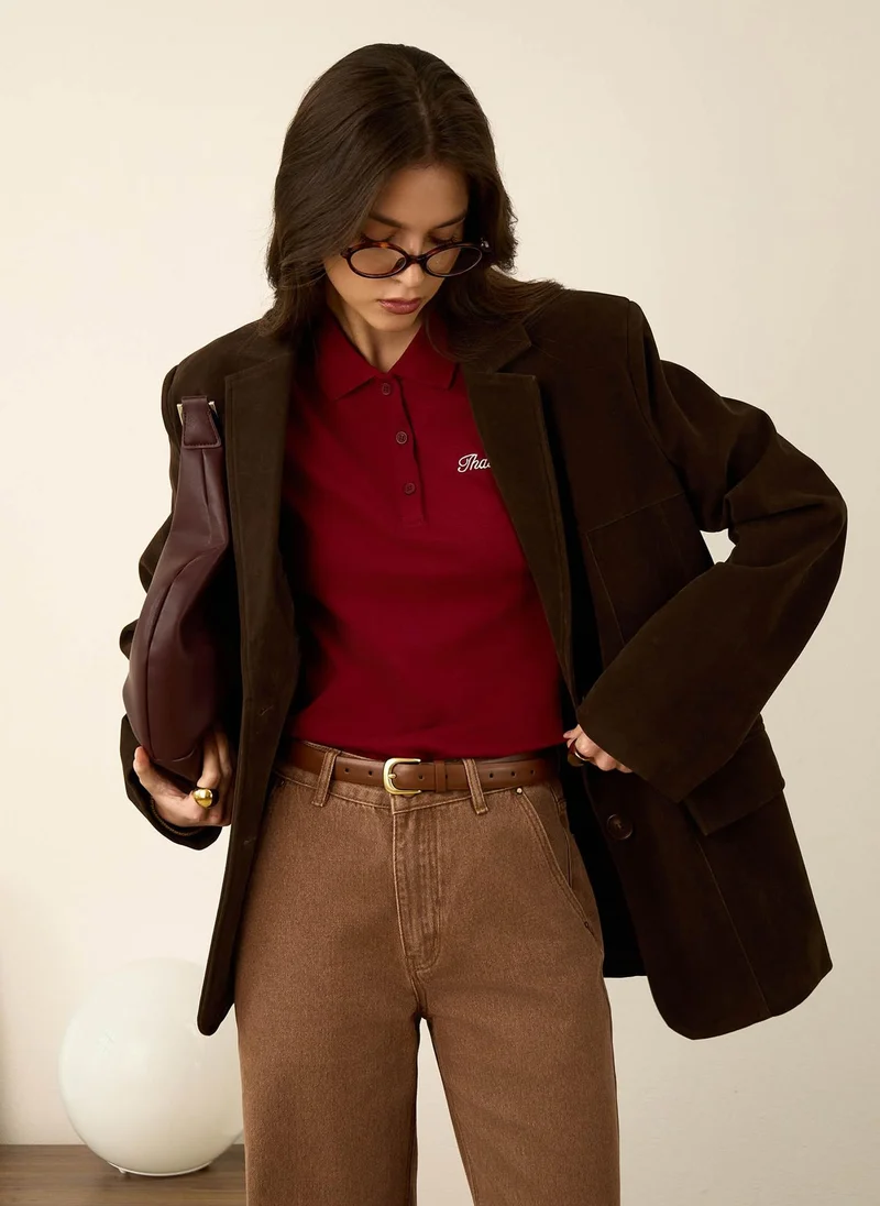 Lichi Kersey polo with embroidery